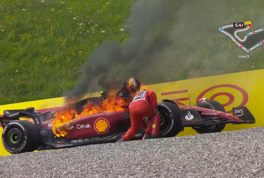 , Formula 1: Πήρε φωτιά η Ferrari του Σάινθ – Νικητής ο Λεκλέρκ στην Αυστρία (vid)